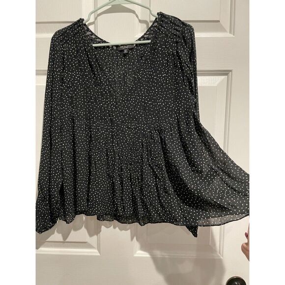 Rag & Bone Classic Fit Brandy Viscose Gauzey Sheer Pleated Longsleeve Top Blouse - Picture 3 of 13